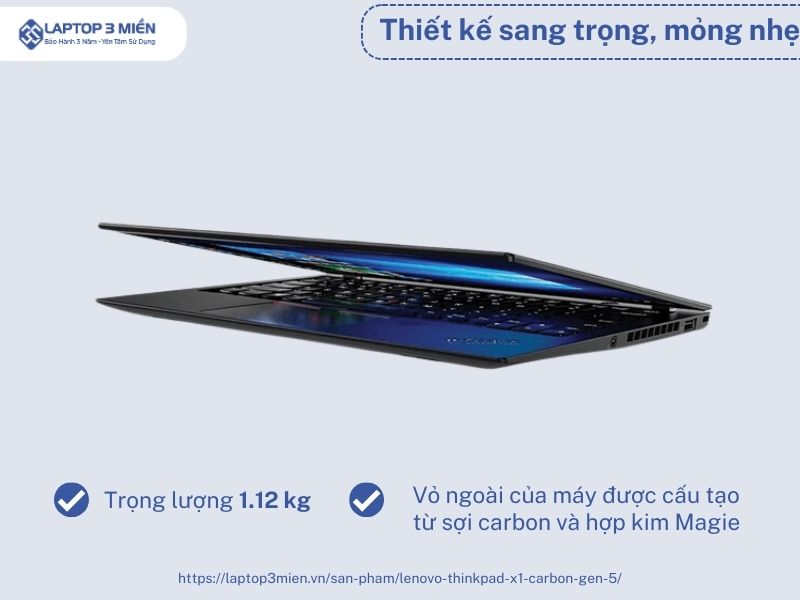 thiết kế Lenovo Thinkpad X1 Carbon Gen 5