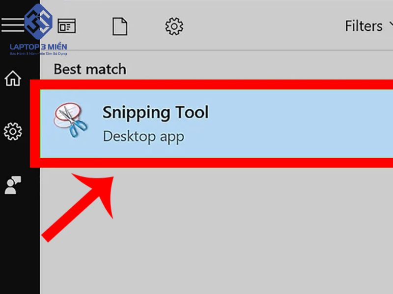 Laptop Dell dùng Snipping Tool cho phép chụp màn hình máy tính