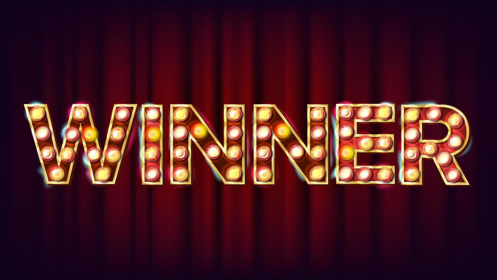 Winner Banner Vector. Casino Shining Lamp Background. For Luck Design ...