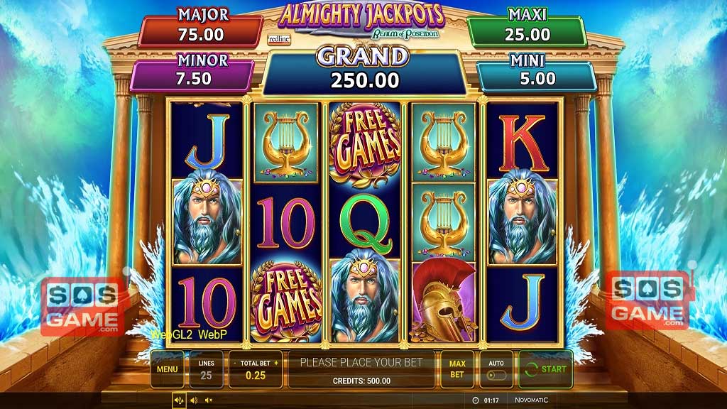 Almighty Jackpots: Realm of Poseidon Slot > Free Demo and Review
